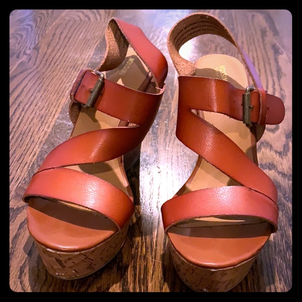 Faux Leather Cork Wedges